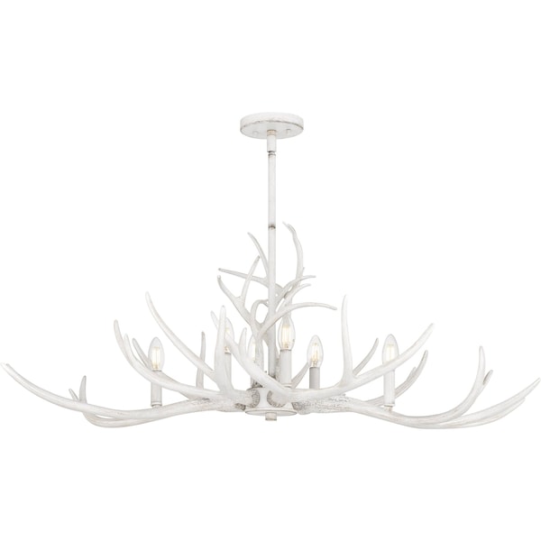 Quoizel Brosh Linear Chandelier 6 Lights Antique White BSH640AWH - main